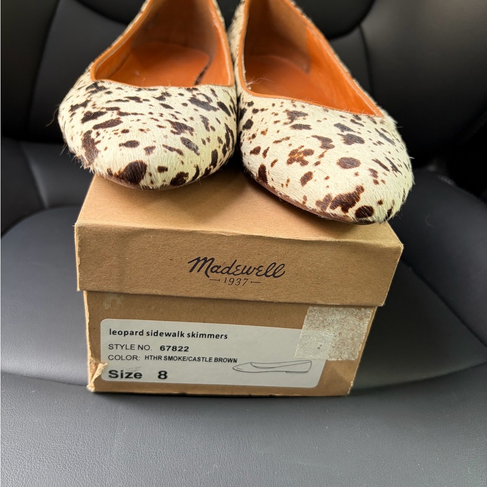 Madewell Leopard-Print Flats in Cream and Brown